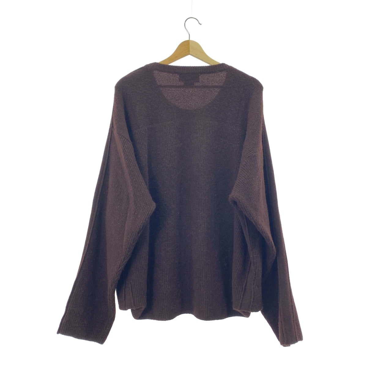 YOKE / 요크 | 7G ALPACA WOOL CARDIGAN RIB STITCH KNIT 알파카 울 크루 넥 니트 | M | 남성