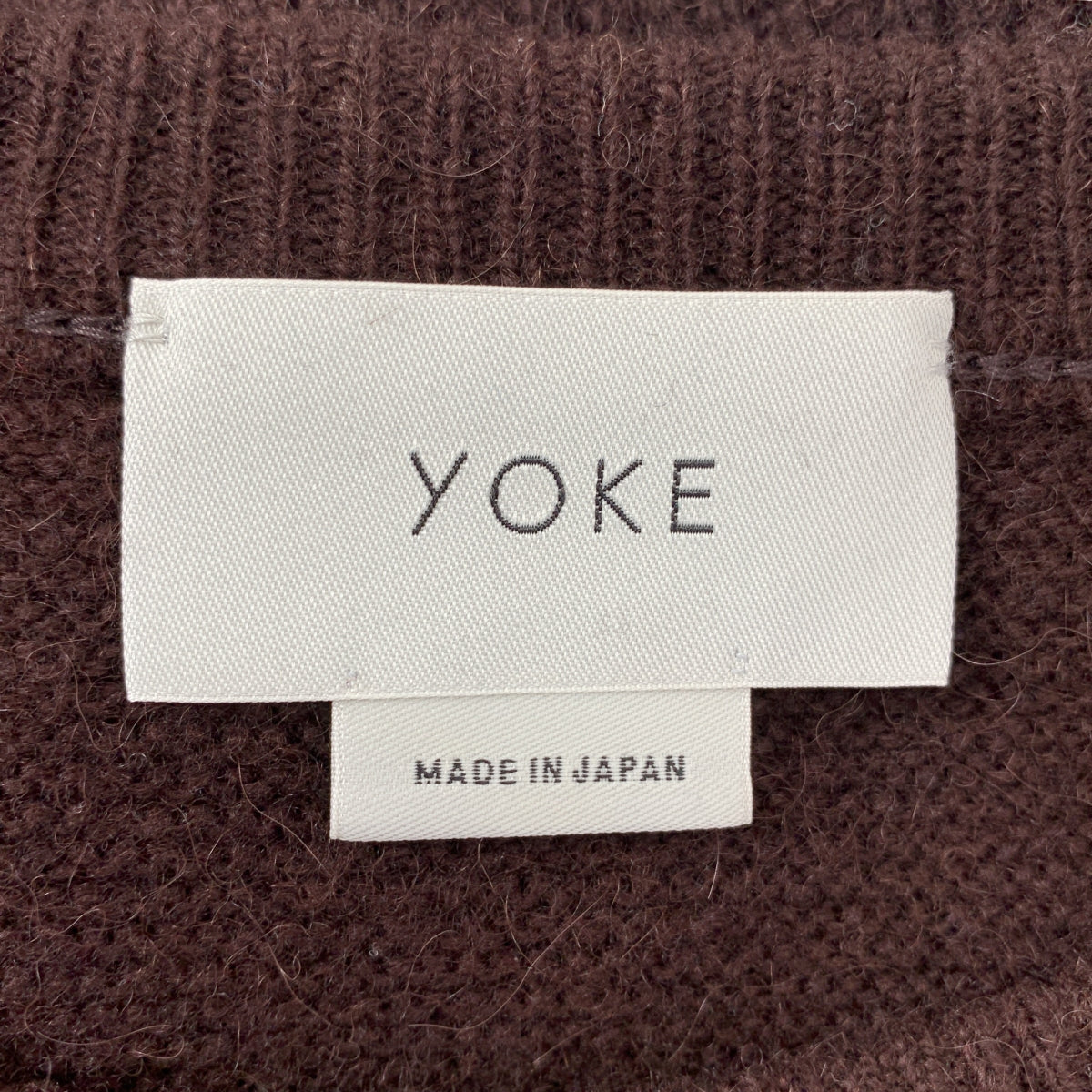YOKE / 요크 | 7G ALPACA WOOL CARDIGAN RIB STITCH KNIT 알파카 울 크루 넥 니트 | M | 남성