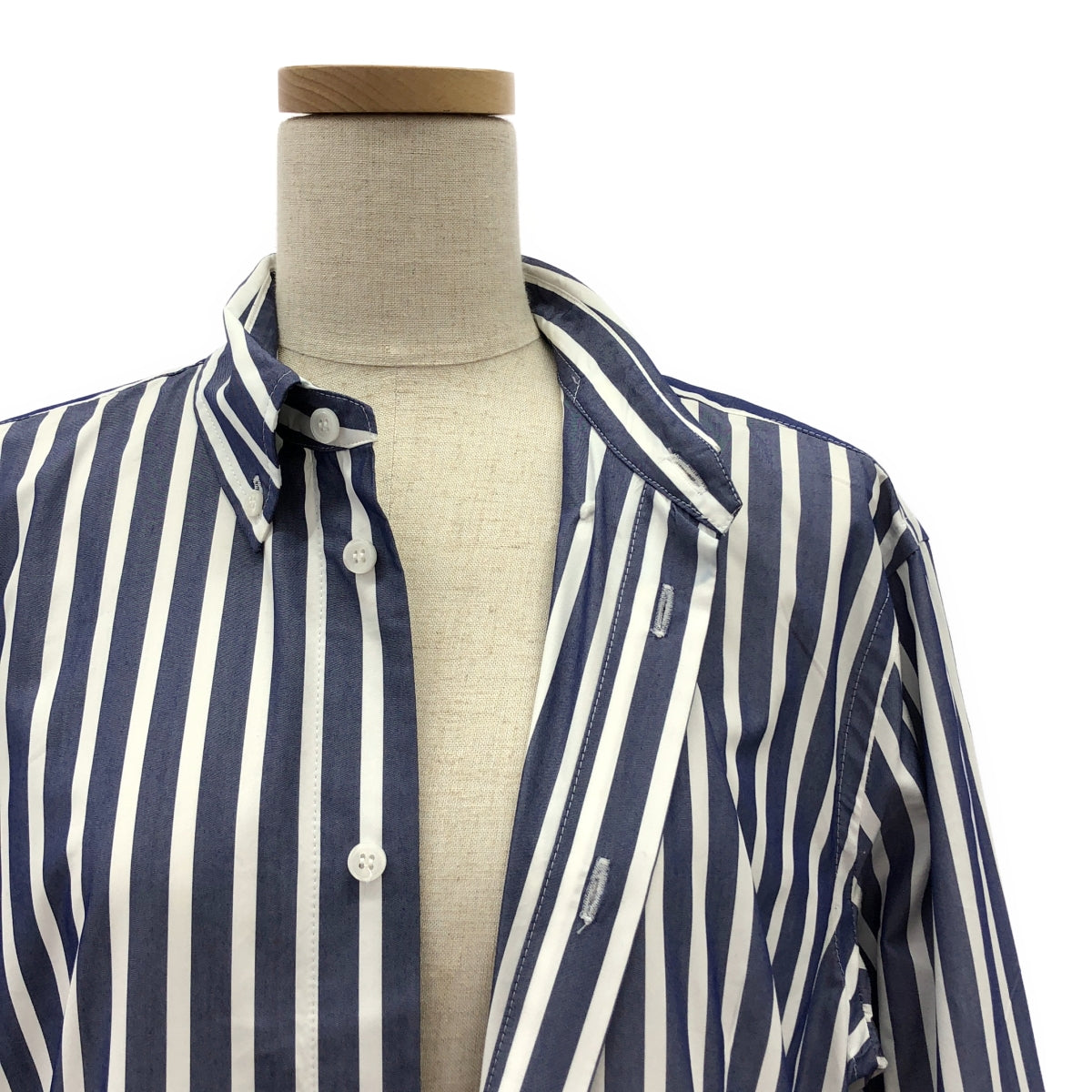 SINME | 對接條紋襯衫裙 | M碼 | 藍/白/灰 | 女款