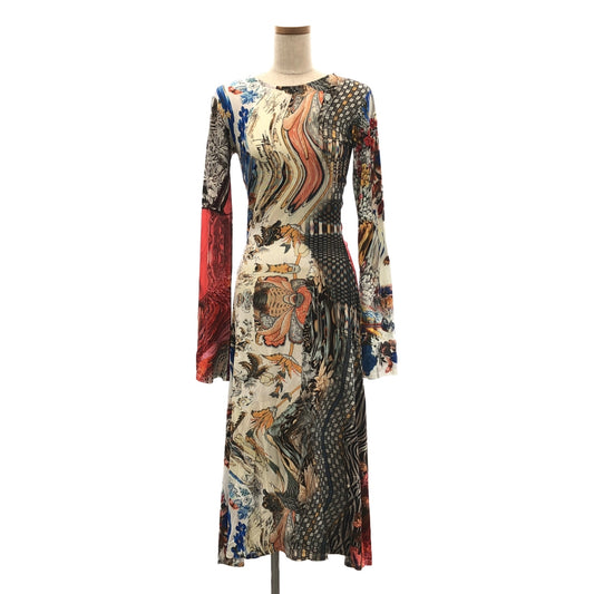 [Good Condition] MARINE SERRE / Marine Serre | Multicolor Fluid Dress Back Gathered One Piece | 38 | Multicolor | Women's