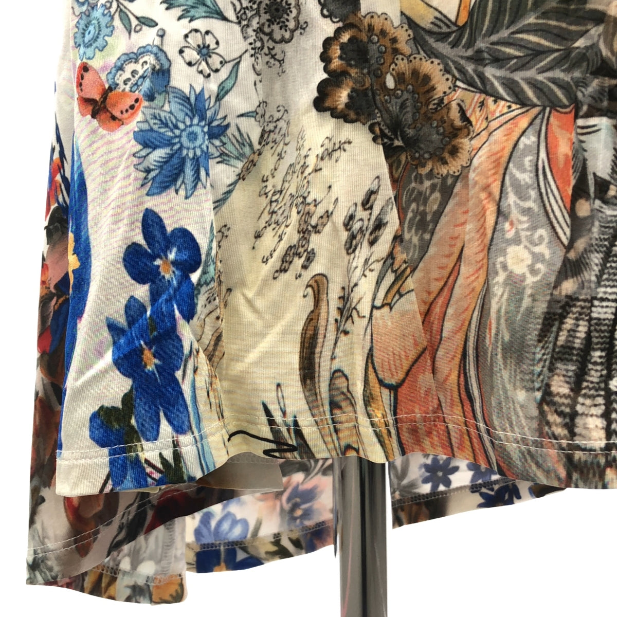 [品相良好] MARINE SERRE / 海洋塞爾 |多色流體連身裙背面褶皺連身裙 | 38 |多色 |女性的