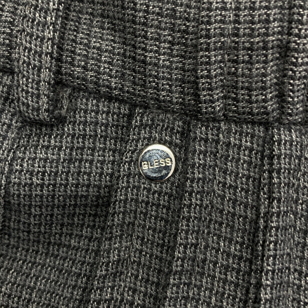 BLESS / ブレス | Ultra Wide Pleated Trousers ウール  ウルトラワイド 3プリーツ チェック スラックス パンツ | M | メンズ