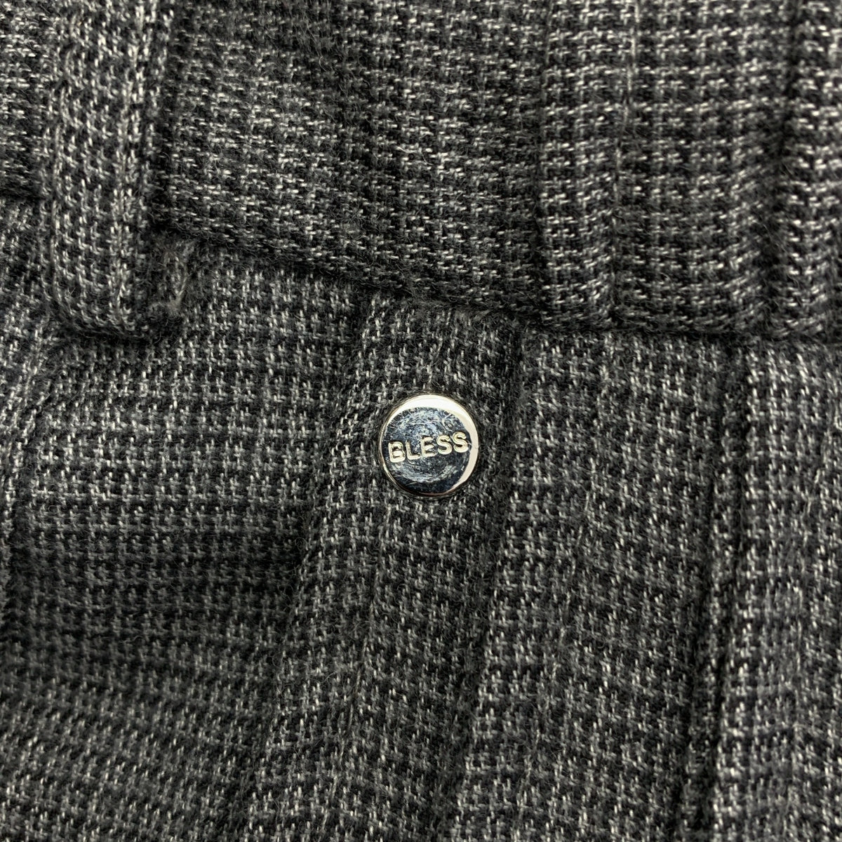 BLESS / ブレス | Ultra Wide Pleated Trousers ウール  ウルトラワイド 3プリーツ チェック スラックス パンツ | M | メンズ