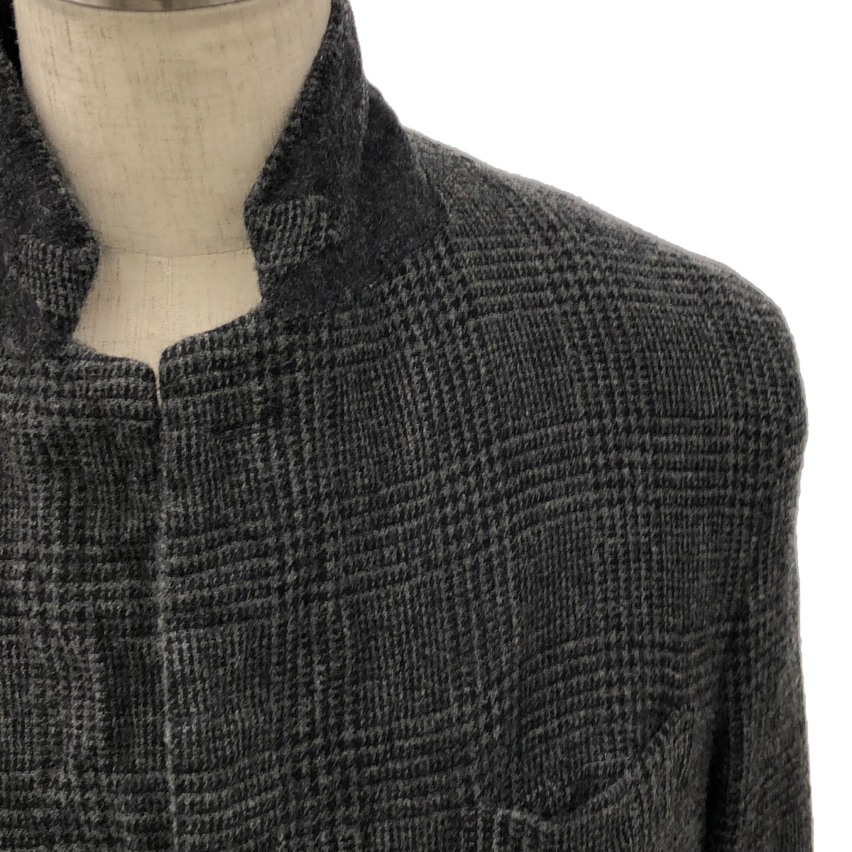 [品相良好] JUNYAWATANABE COMME des GARCONS MAN / Junya Watanabe Man | 2023秋冬 |羊毛縮水混合材質切換肘部補丁單排扣夾克 / 全襯裡 | M |灰色/黑色 |男士