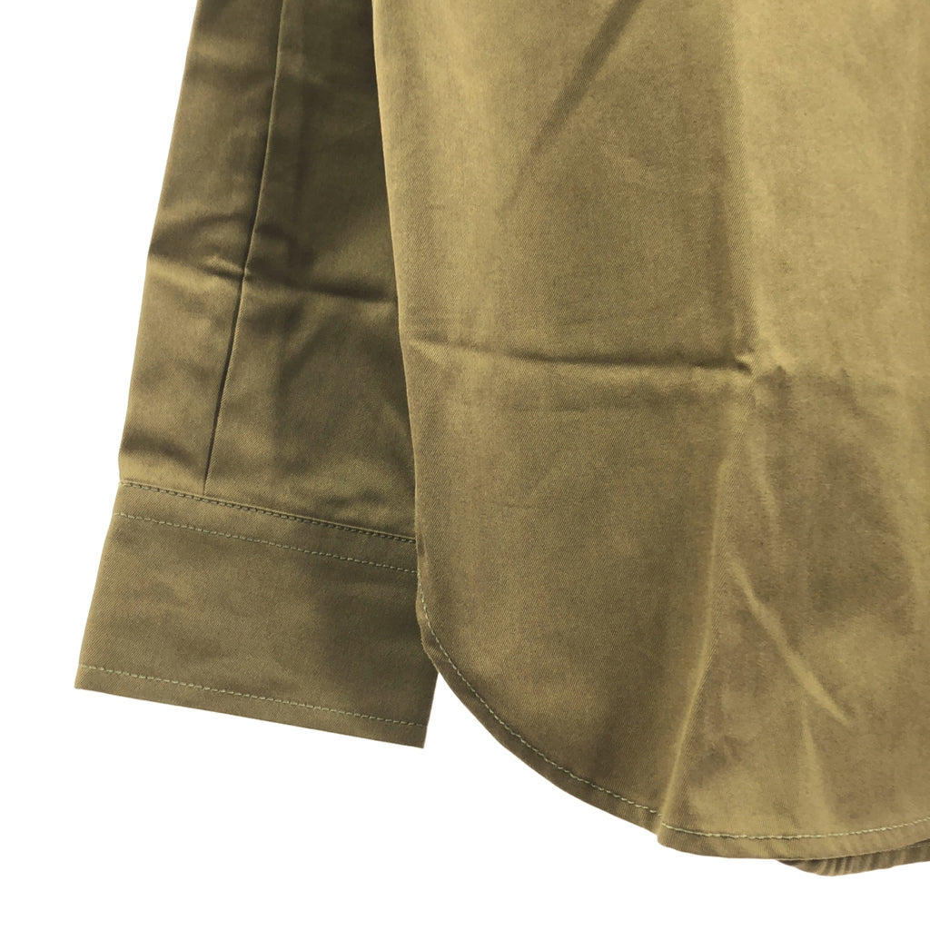 【美品】  DIESEL / ディーゼル | コットン ロゴ 刺しゅう オーバーサイズシャツ | 46 | カーキ | メンズ