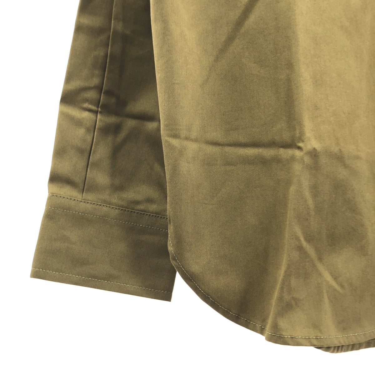 【美品】  DIESEL / ディーゼル | コットン ロゴ 刺しゅう オーバーサイズシャツ | 46 | カーキ | メンズ