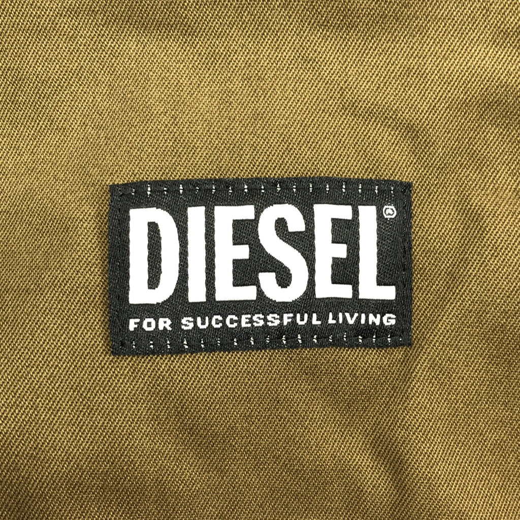 【美品】  DIESEL / ディーゼル | コットン ロゴ 刺しゅう オーバーサイズシャツ | 46 | カーキ | メンズ