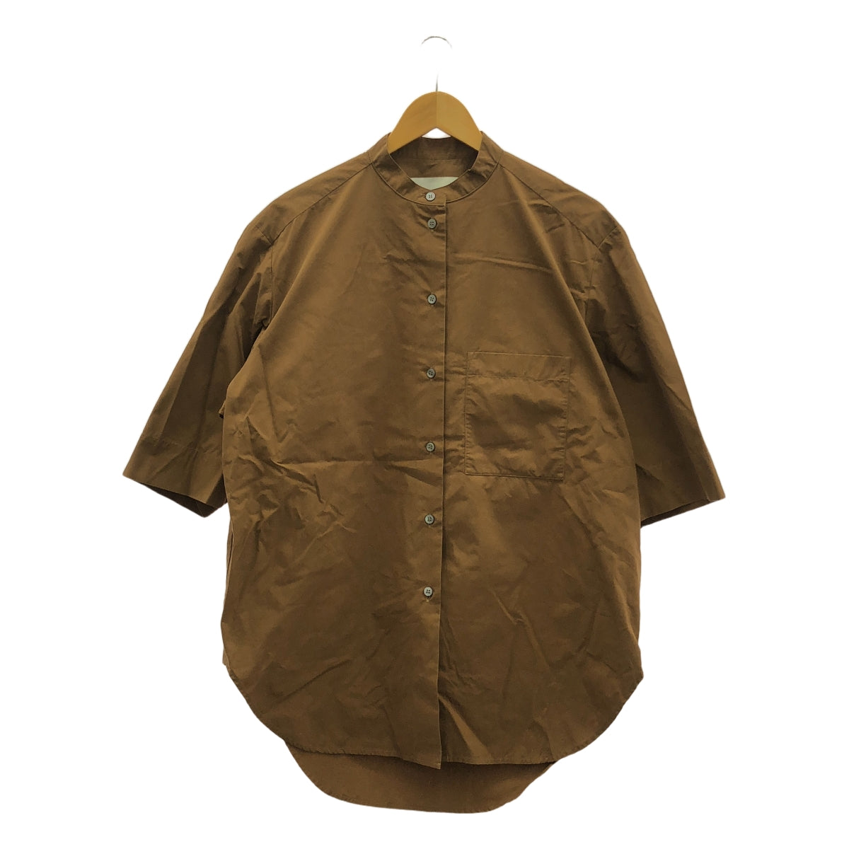 Studio Nicholson / スタジオニコルソン | 2022SS | LUCAS COTTON SHORT SLEEVE VOLUME SHIRT ルーカス コットン シャツ | 0 | HAZELNUT / ヘーゼルナッツ | レディース