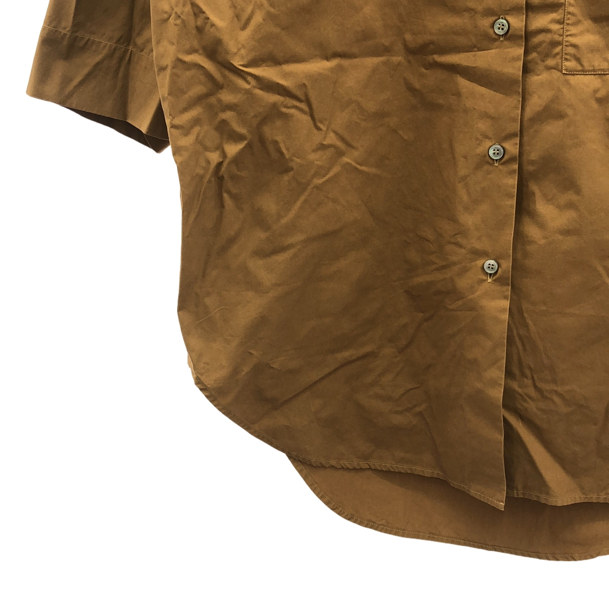 Studio Nicholson / 스튜디오 니콜슨 | 2022SS | LUCAS COTTON SHORT SLEEVE VOLUME SHIRT 루카스 코튼 셔츠 | 0 | HAZELNUT / 헤이즐넛 |