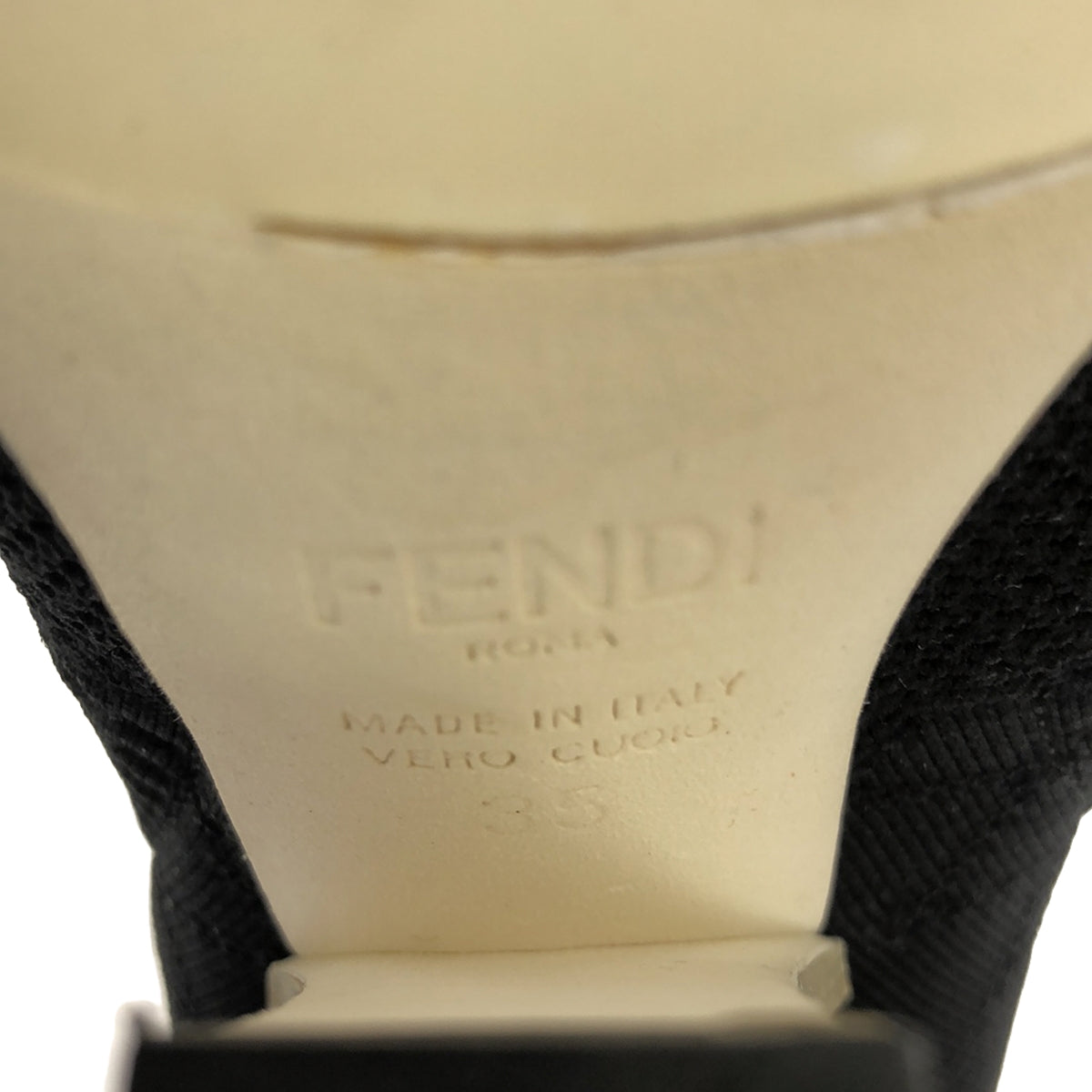 [Good Condition] FENDI | Rococo Heel Sock Boots | Size 35 | Black | Women's