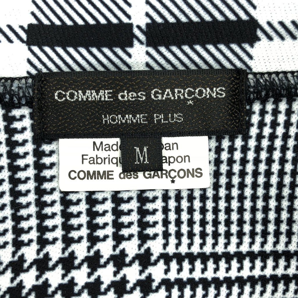 【미품】 COMME des GARCONS HOMME PLUS 2021AW | DARKROOM기 비대칭 체크 폴리에스테르 가디건 | M | 화이트 / 블랙 | 남성