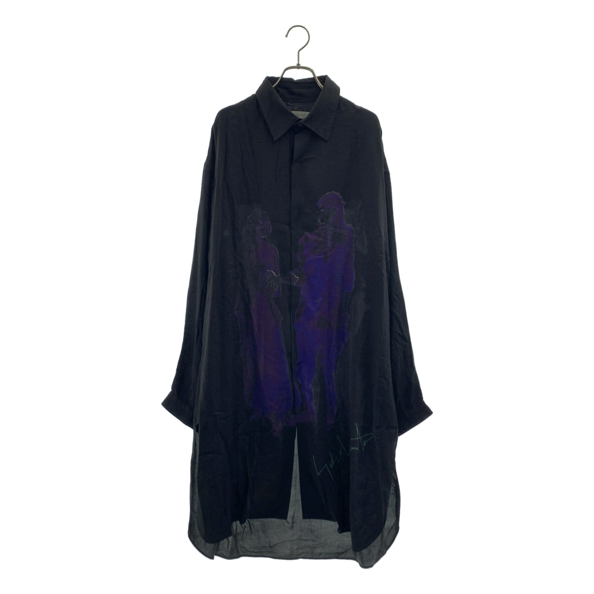 YOHJI YAMAMOTO POUR HOMME / ヨウジヤマモトプールオム | 2020SS | レーヨン 手繋ぎプリント ロングシャツ | 1 | メンズ