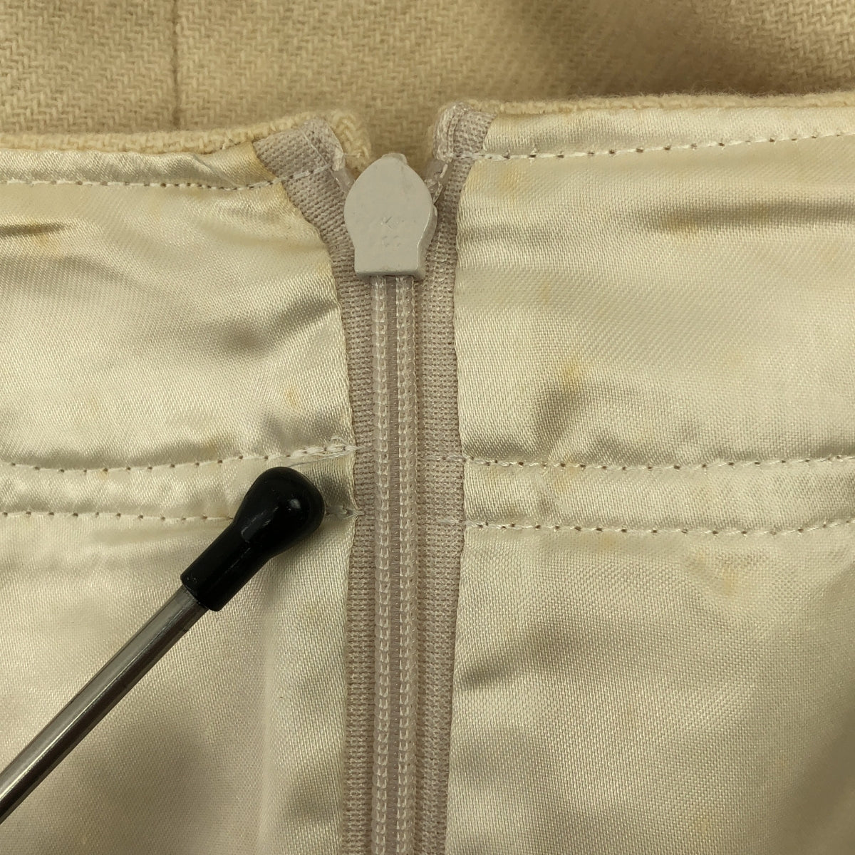 sacai luck / サカイラック | ニットレイヤーミニワンピース | 2 | クリーム×グレー | レディース