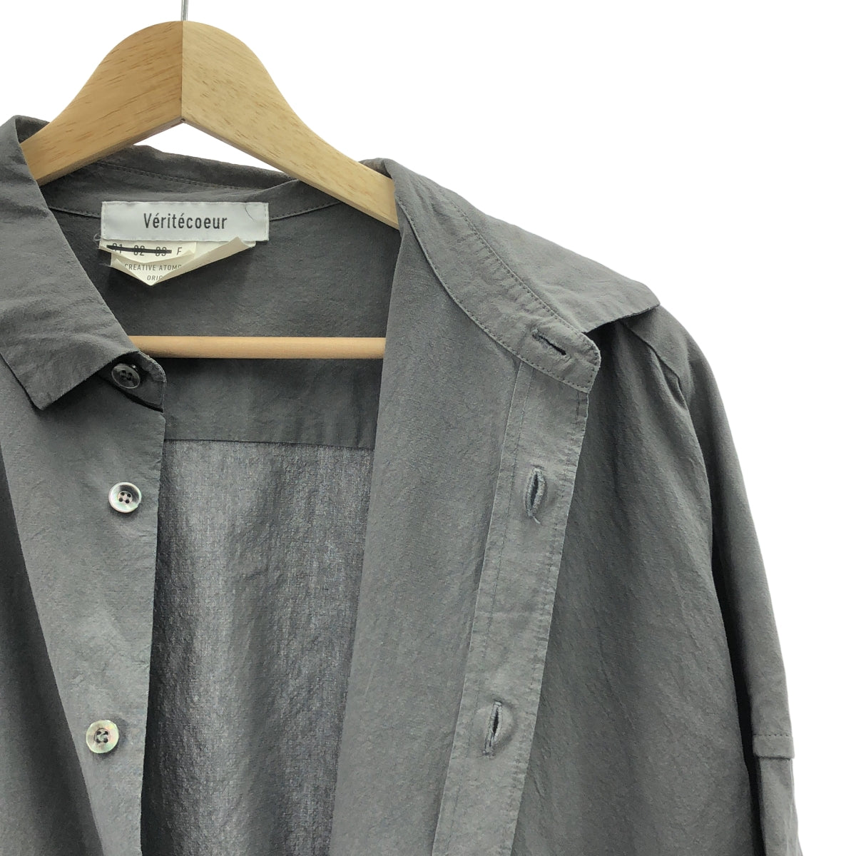 veritecoeur | 縐紗棉質襯衫 | F 號 | 灰色 | 女款