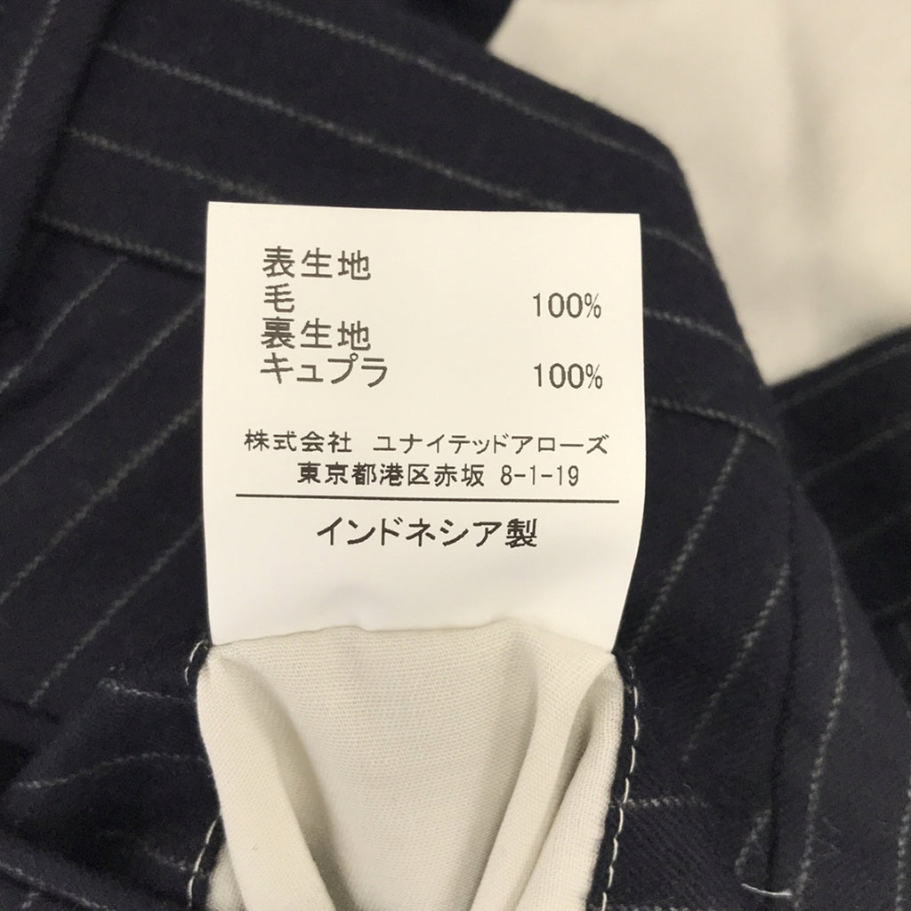 UNITED ARROWS / 유나이티드 애로즈 | green label relaxing / GLR CLOTH Chalk Stripe SLIM No Pleats Suit Pants / 슬랙스 팬츠 | 80 | 네이비 | 남성