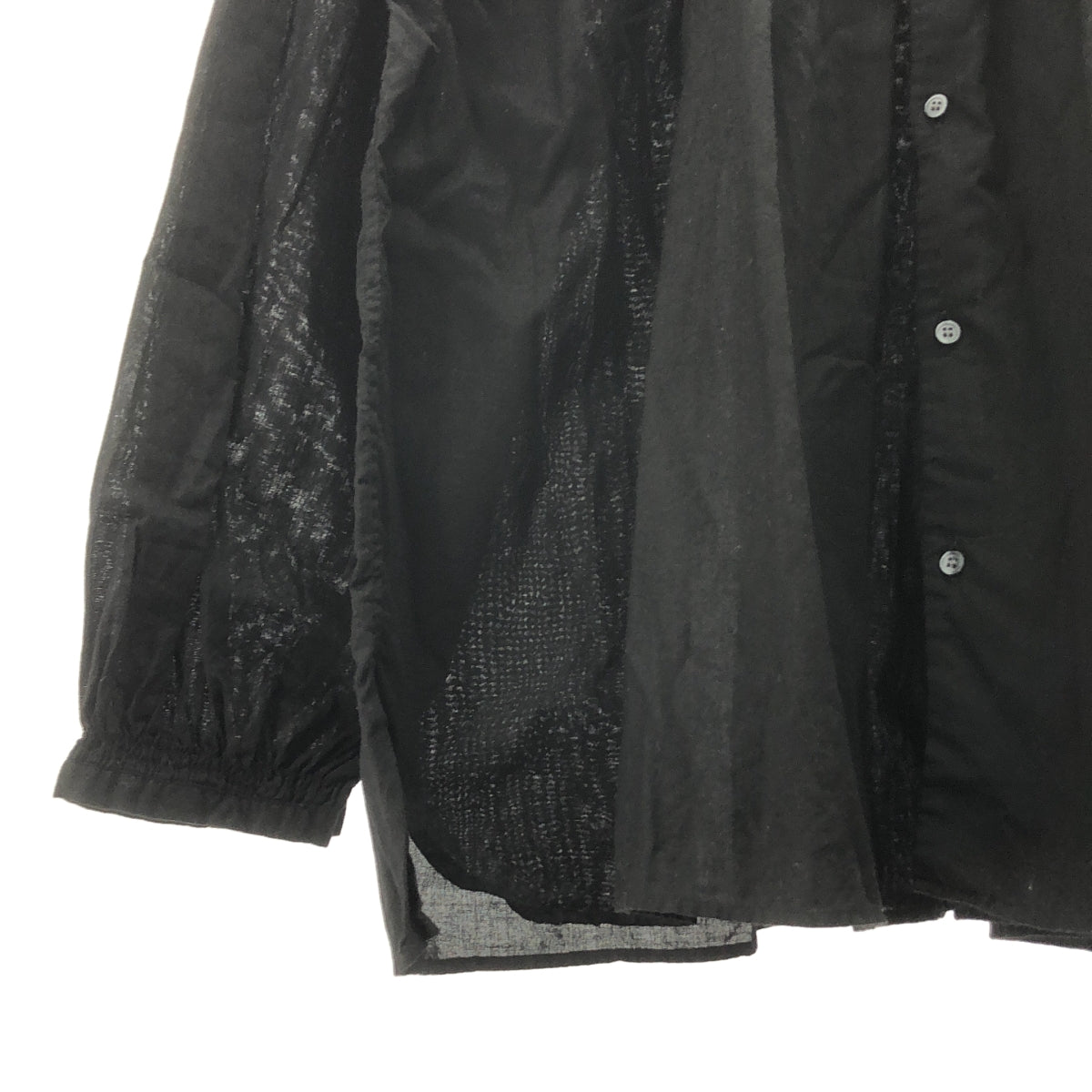 veritecoeur | 復古襯衫，棉質褶皺襯衫 | F 號 | 黑色 | 女款