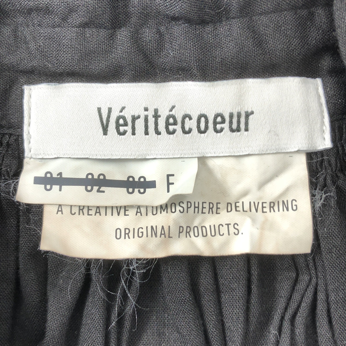 veritecoeur | 復古襯衫，棉質褶皺襯衫 | F 號 | 黑色 | 女款