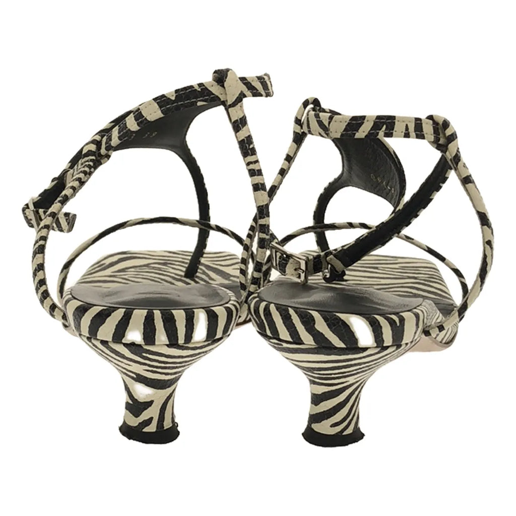 pelleterno / ペレテルノ | ゼブラトングサンダル | 39 | ブラック×ホワイト | レディース