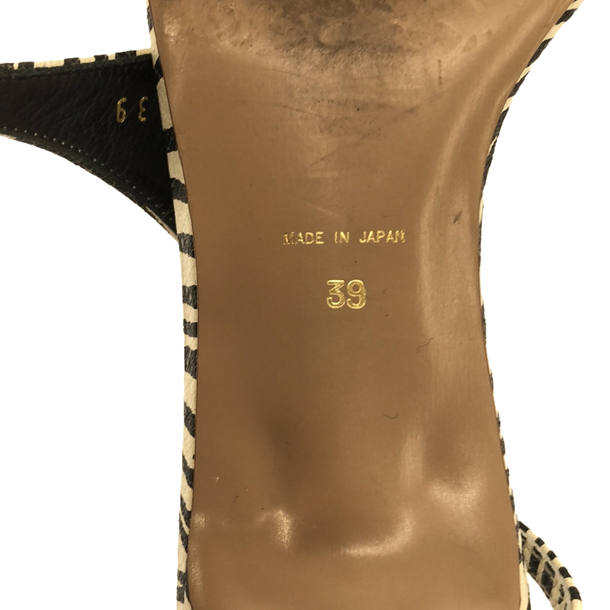 pelleterno / 佩萊特諾 |斑馬紋涼鞋 | 39 |黑色 x 白色 |女性的