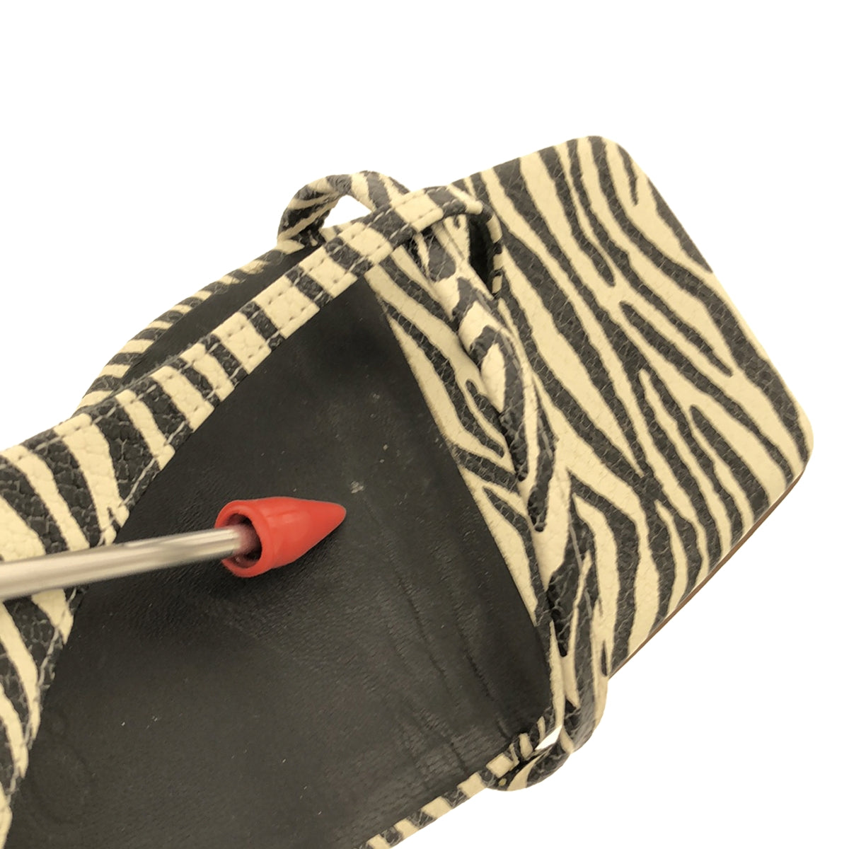 pelleterno / 佩萊特諾 |斑馬紋涼鞋 | 39 |黑色 x 白色 |女性的