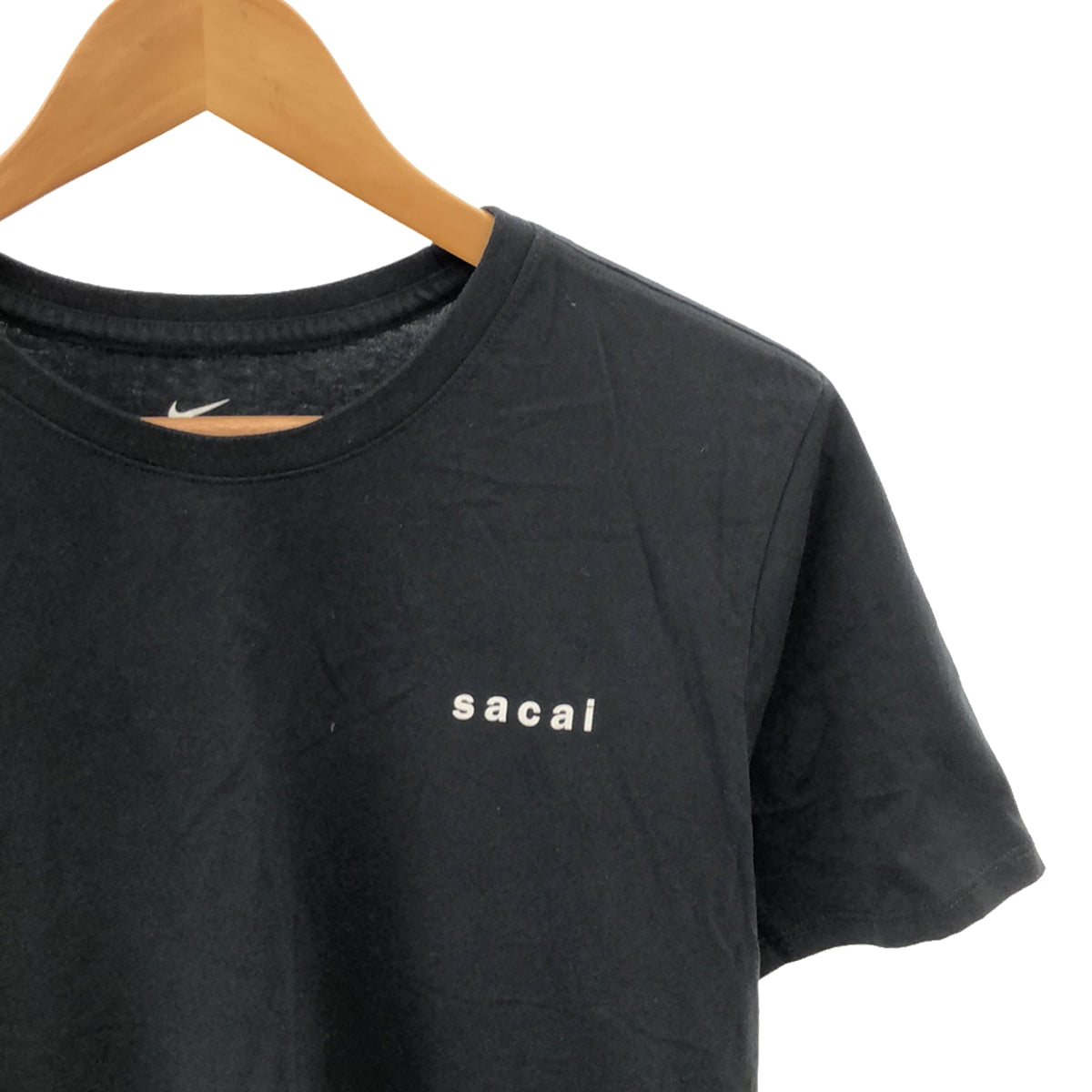 sacai / 사카이 | 2020SS | × NIKE / 나이키 Customized T-Shirt / 로고 양면 프린트 T셔츠 / 컷소우 | 2 | 블랙 | 남성