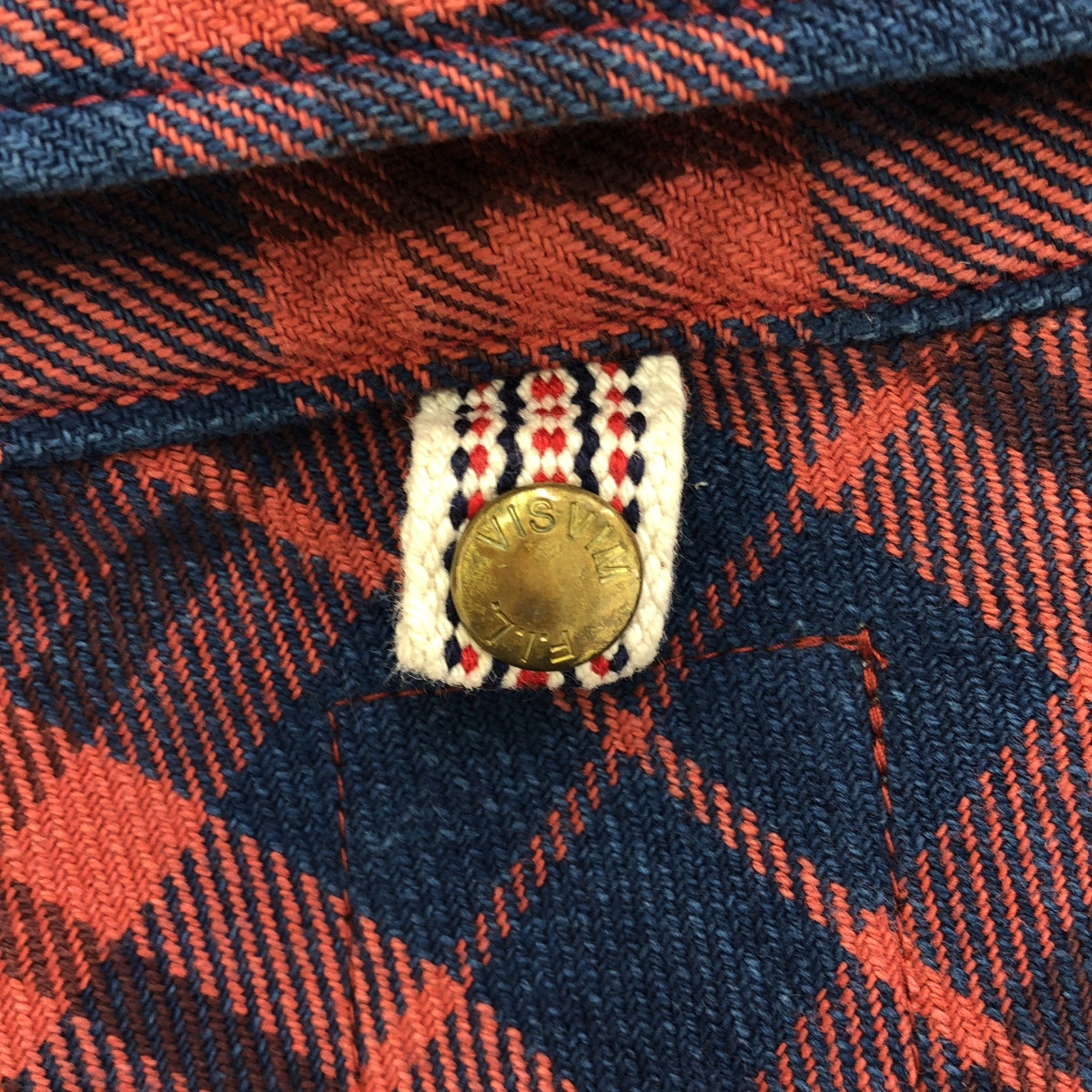 visvim | 2014AW | 黑色麋鹿法蘭絨靛藍格紋 | 1 | 靛藍/紅 | 男款