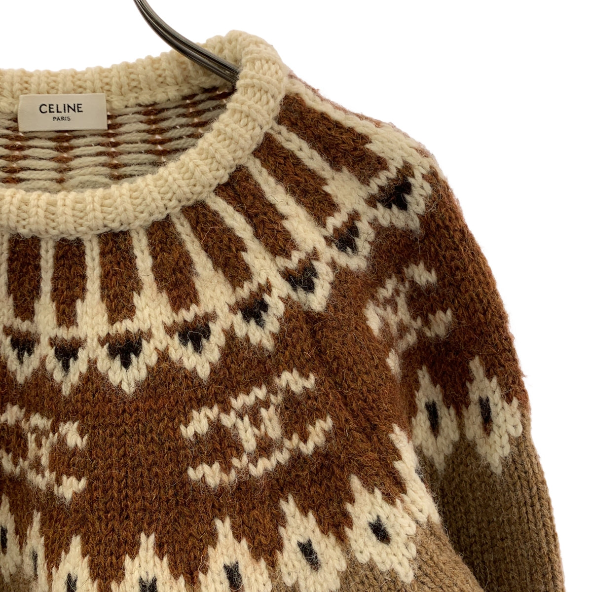 【美品】CELINE セリーヌ セーター 2023AW トリオンフ 刺繍 XL CELINE / セリーヌ | 2023AW | ウール トリオンフ ノルディック ニット