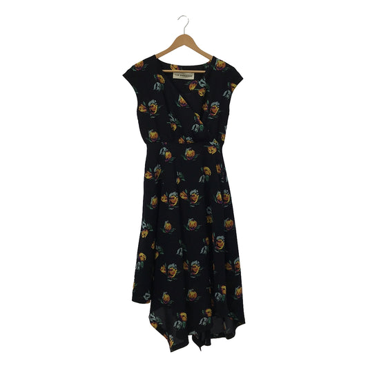 Shinzone | Botanical Flower Print Sleeveless Dress | Size 34 | Navy | Women's