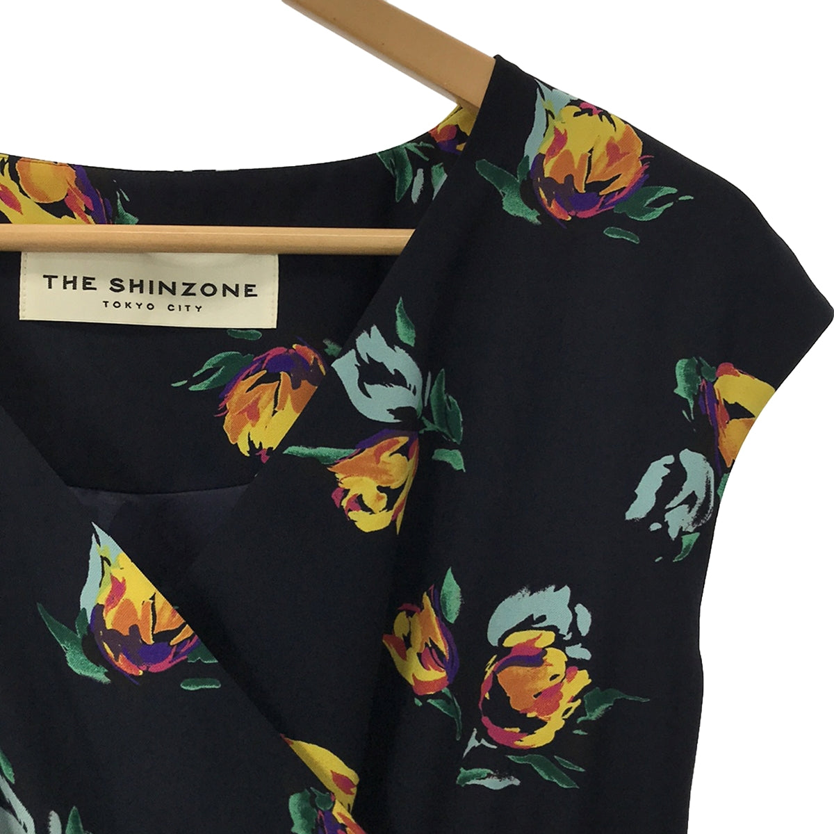 Shinzone / 신존 | 보타니컬 플라워 프린트 민소매 원피스 | 34 | 네이비 | 여성