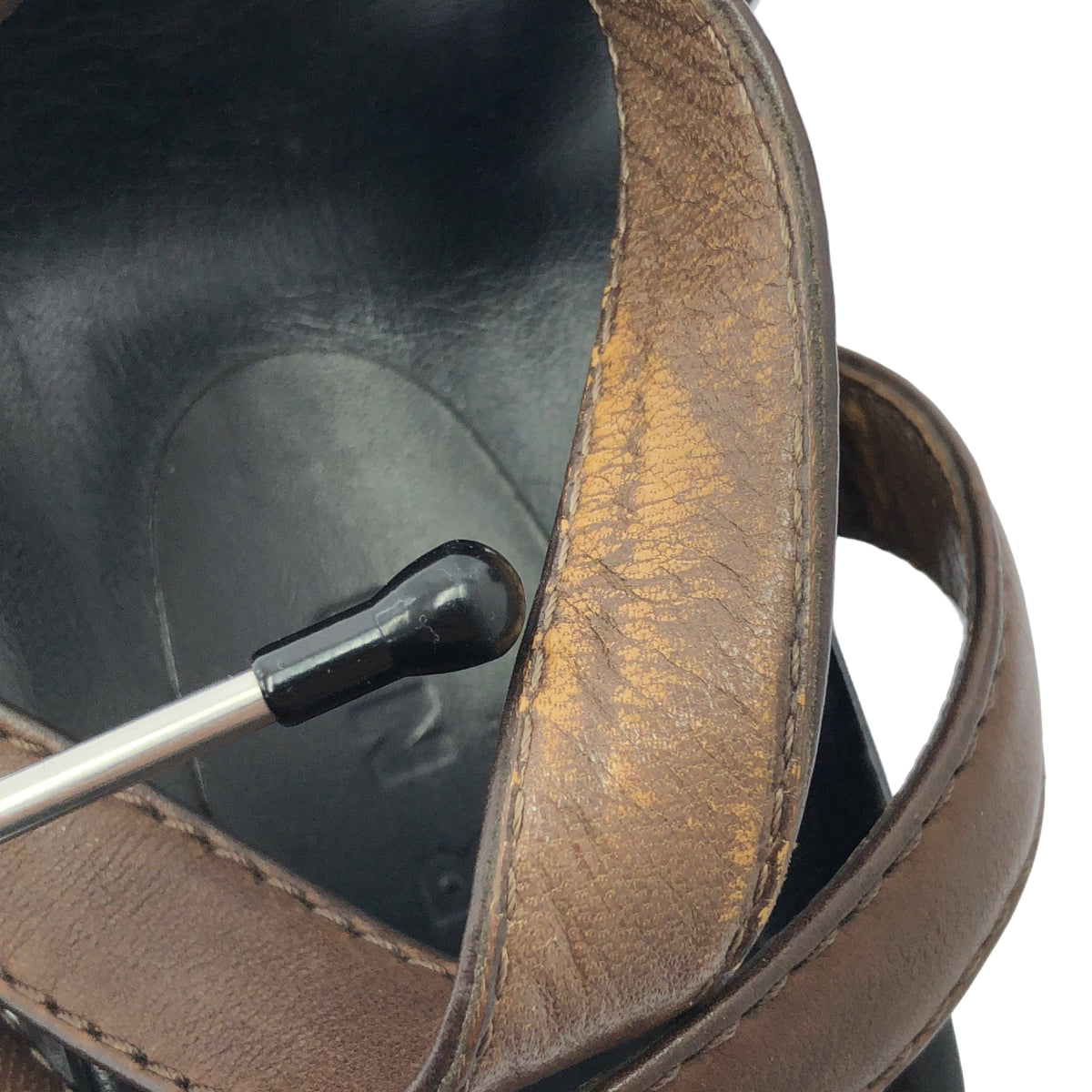 MARNI / マルニ | アンクルストラップ リボン レザーサンダル | 37 | ブラウン / ブラック | レディース