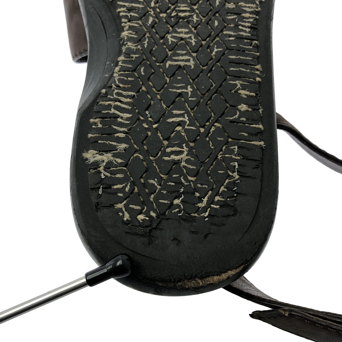 MARNI / マルニ | アンクルストラップ リボン レザーサンダル | 37 | ブラウン / ブラック | レディース