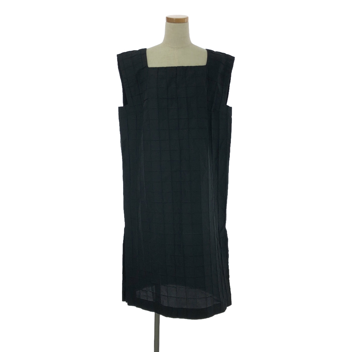 [Good Condition] ISSEY MIYAKE | Square Neck Over Dress One Piece | 2 | Black | Women's