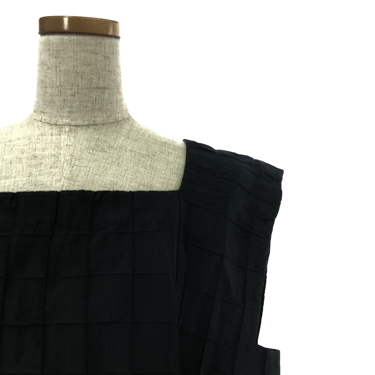 [Good Condition] ISSEY MIYAKE | Square Neck Over Dress One Piece | 2 | Black | Women's