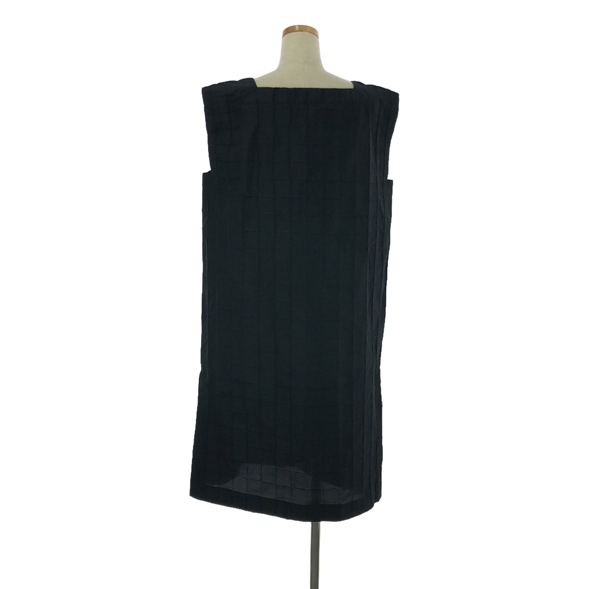 [Good Condition] ISSEY MIYAKE | Square Neck Over Dress One Piece | 2 | Black | Women's