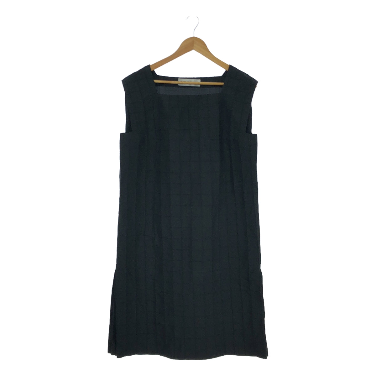 [Good Condition] ISSEY MIYAKE | Square Neck Over Dress One Piece | 2 | Black | Women's