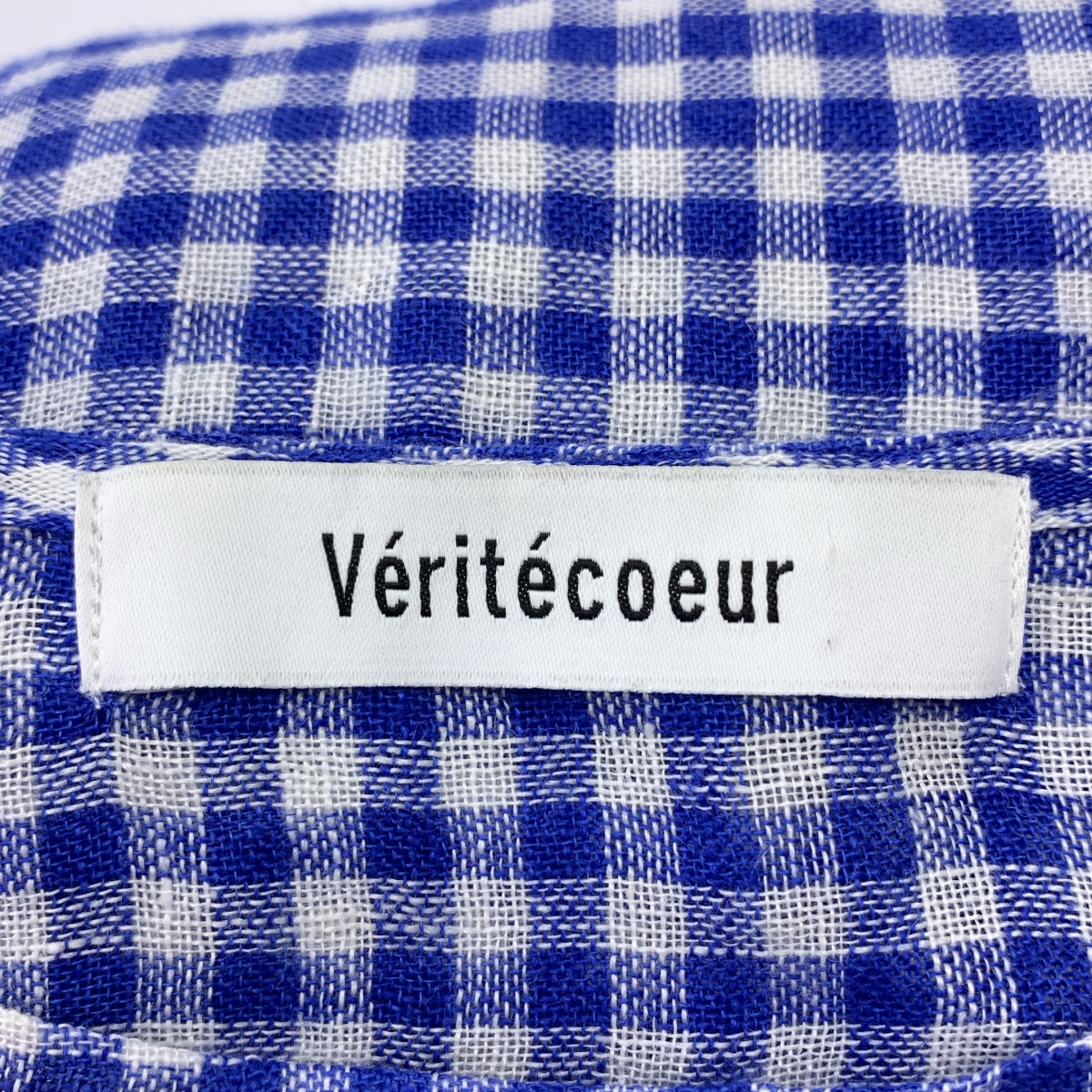 veritecoeur | 亞麻格紋寬套頭連身裙 | F |