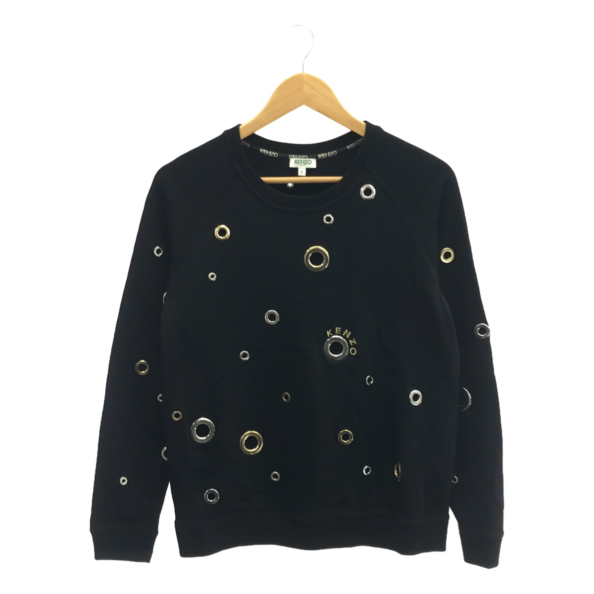 KENZO | Eyelet Crewneck Sweatshirt | S | Black | Women's