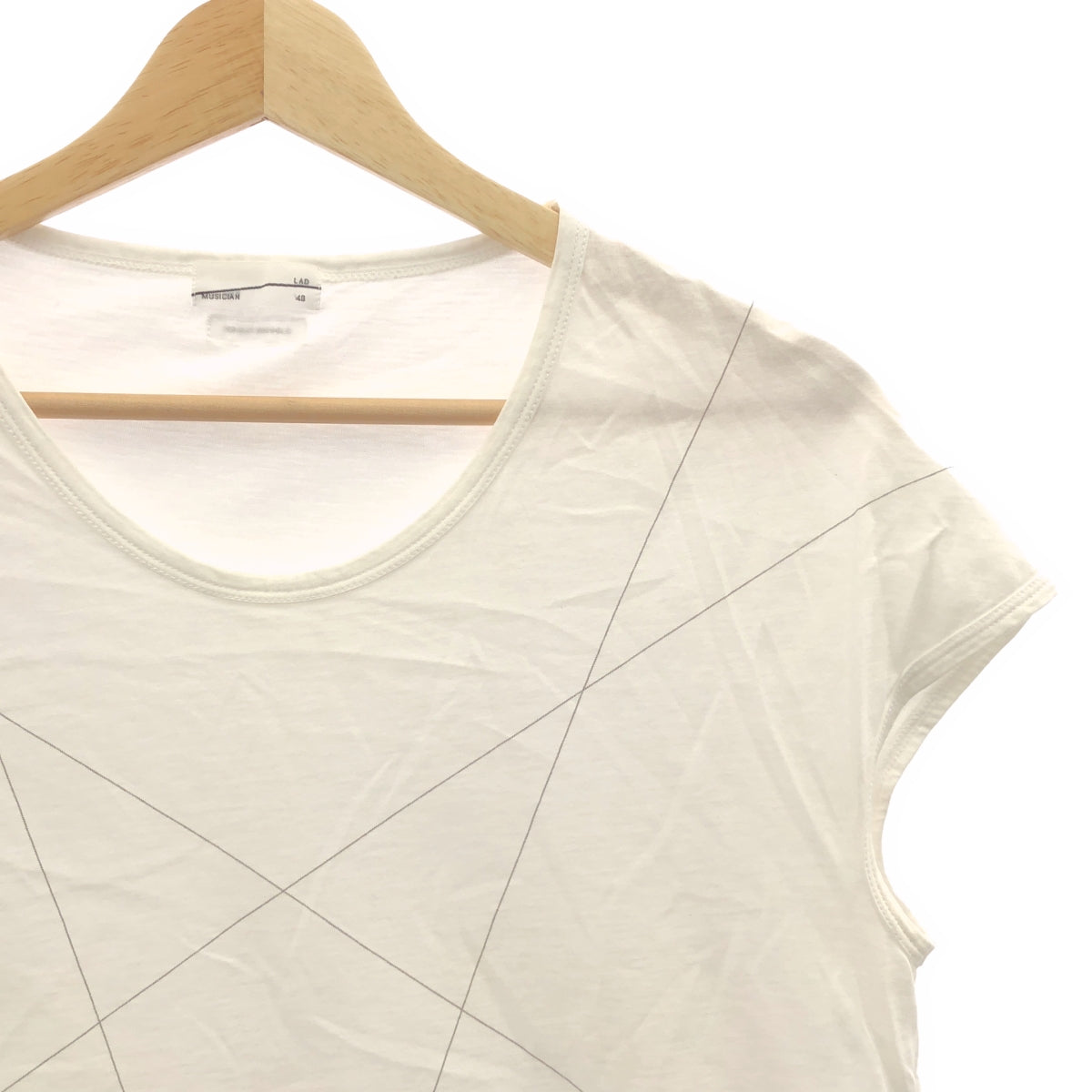 LAD MUSICIAN / ラッドミュージシャン | プリント スリーブレス  Tシャツ カットソー | 40 | ホワイト | レディース