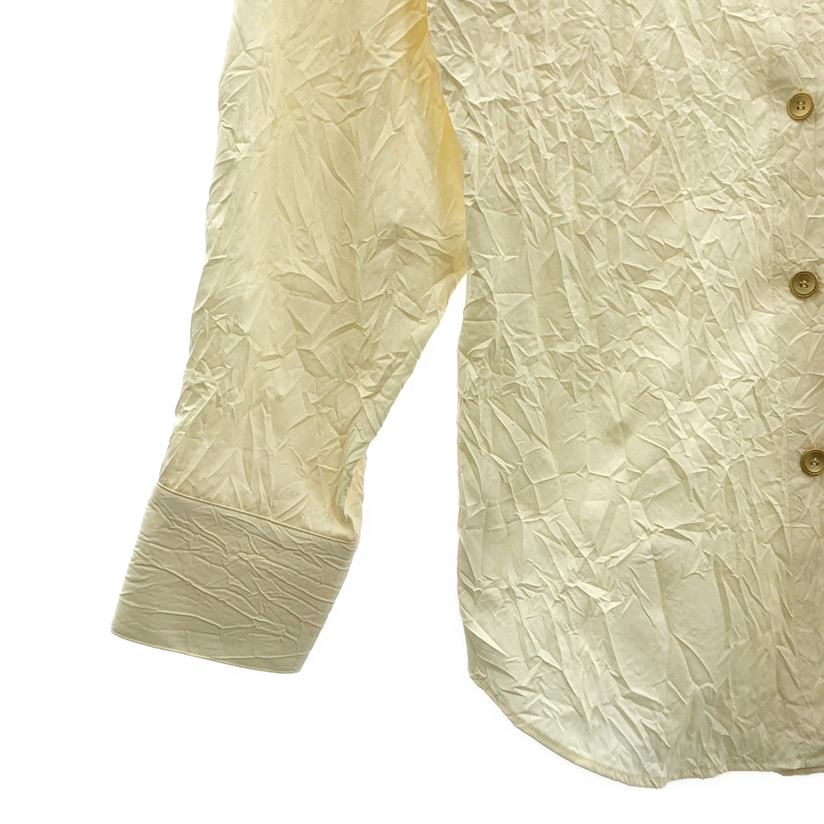 【新品】  LE CIEL BLEU / ルシェルブルー | Crinkle Open Collar Shirt オープンカラーシャツ | 38 | アイボリー | レディース