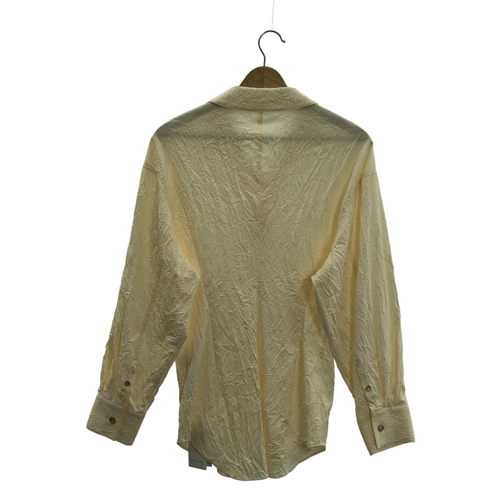 【新品】  LE CIEL BLEU / ルシェルブルー | Crinkle Open Collar Shirt オープンカラーシャツ | 38 | アイボリー | レディース