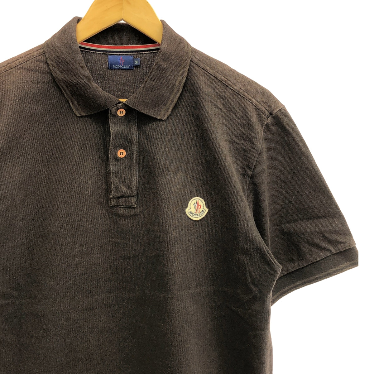 MONCLER | 90s-00s Old Blue Tag Logo Patch Pique Polo Shirt | M | Men's