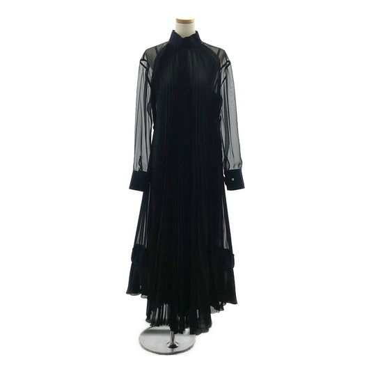 sacai / サカイ | シースルー 異素材切替 プリーツ ワンピース | 1 | レディース