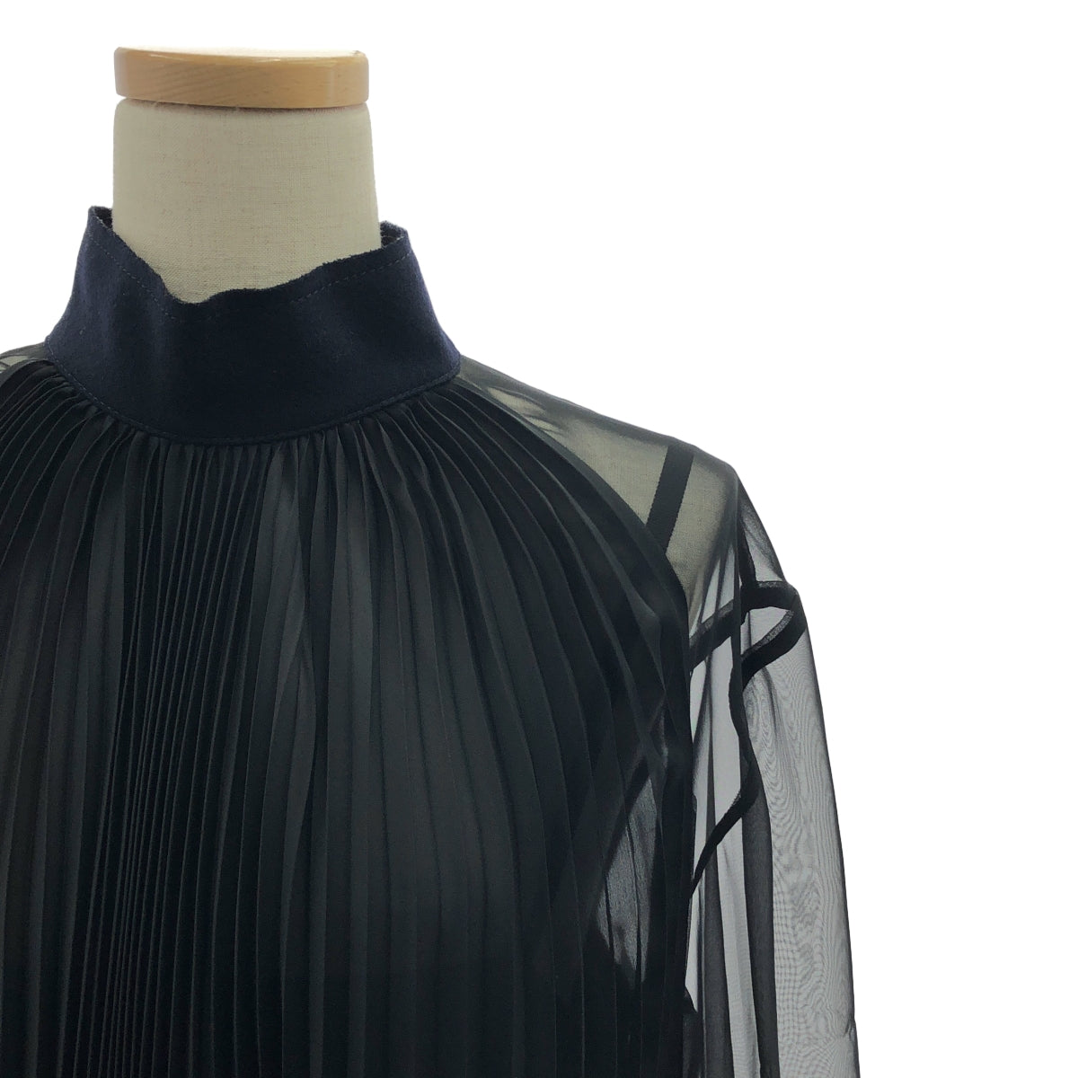 sacai / 사카이 | 시스루 다른 소재 전환 주름 원피스 | 1 | 여성