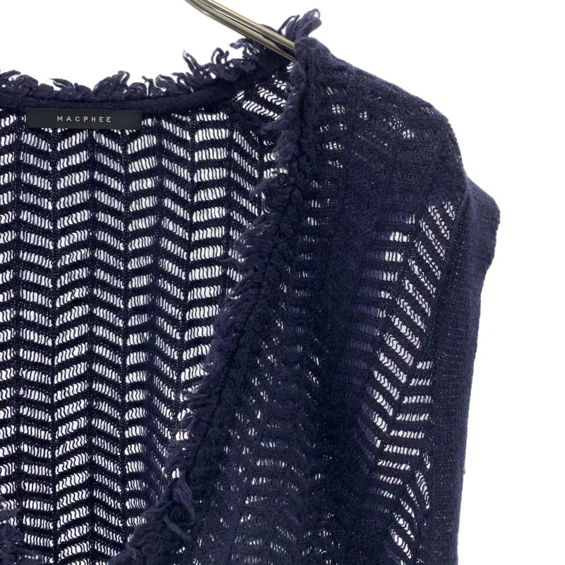 Tomorrowland MACPHEE / トゥモローランドマカフィー | ウール オーバーシルエット フリンジ ニット ベスト | S | レディース
