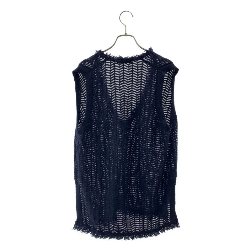 Tomorrowland MACPHEE / トゥモローランドマカフィー | ウール オーバーシルエット フリンジ ニット ベスト | S | レディース