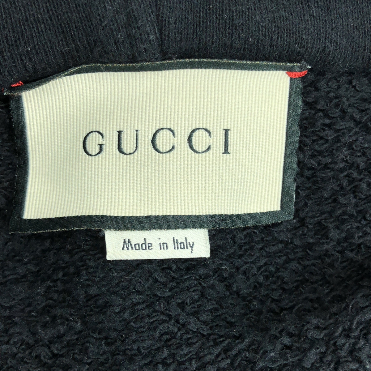 GUCCI / 구찌 | 올드 로고 프린트 후드 | M | 블랙 | 남성