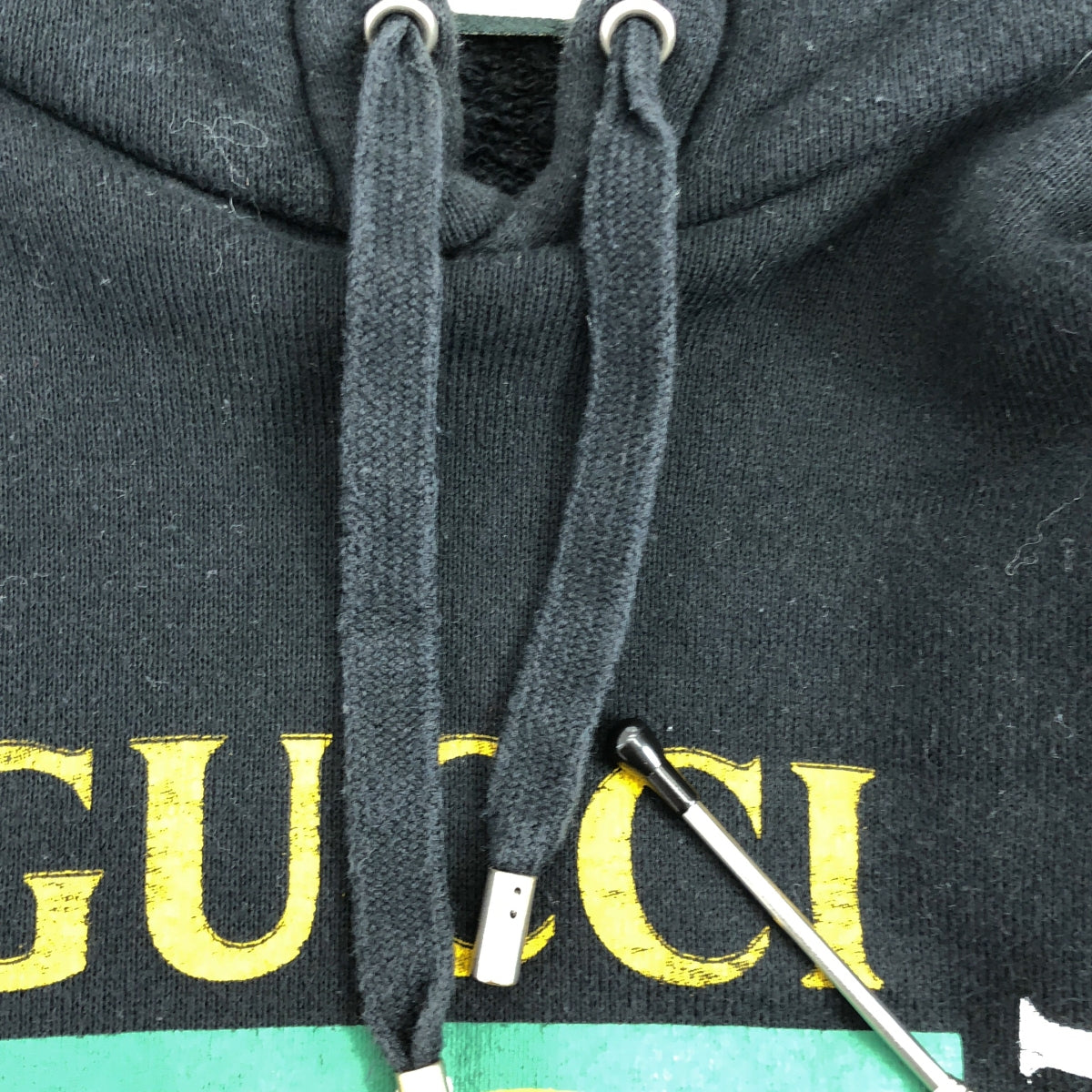 GUCCI | 舊標誌印花連帽衫 | M碼 | 黑色 | 男款