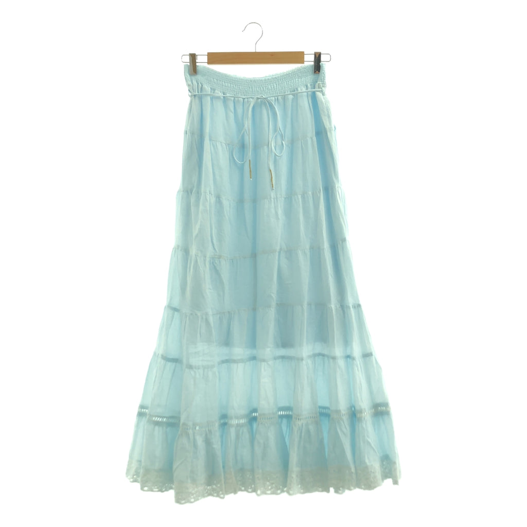 【新品】CASA FLINE | 有機棉蕾絲半身裙 | F碼 | 薩克塞藍 | 女款