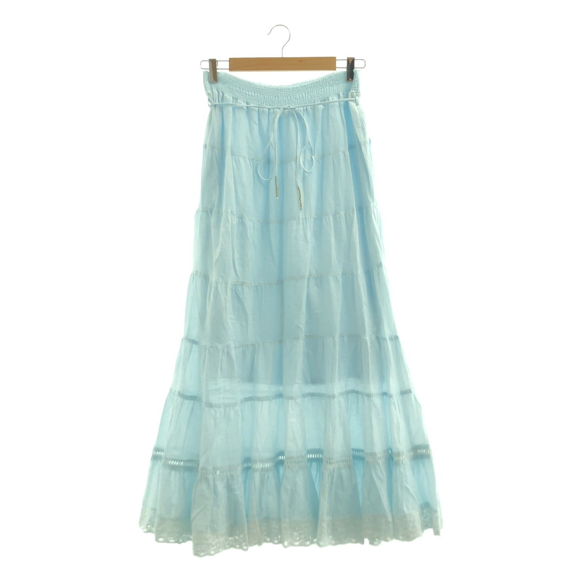 【新品】CASA FLINE | 有機棉蕾絲半身裙 | F碼 | 薩克塞藍 | 女款