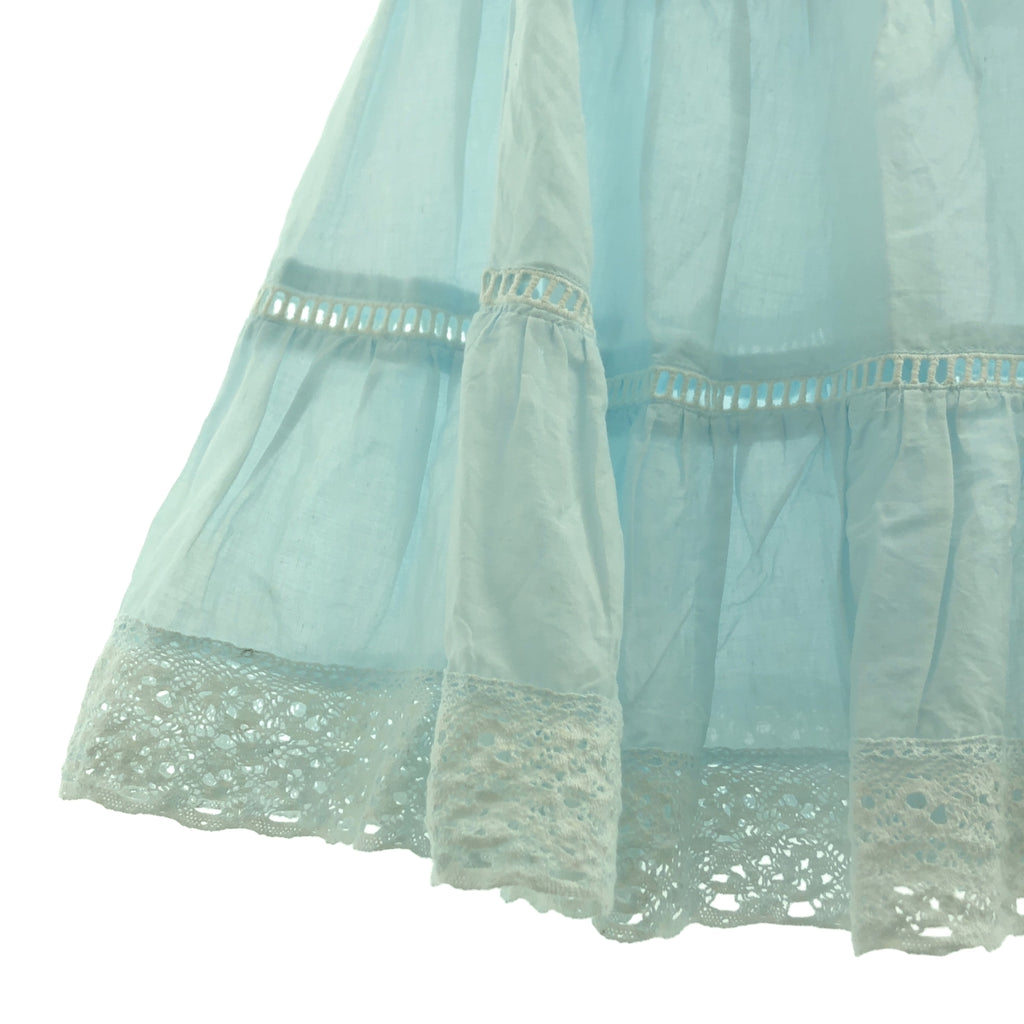 【新品】CASA FLINE | 有機棉蕾絲半身裙 | F碼 | 薩克塞藍 | 女款